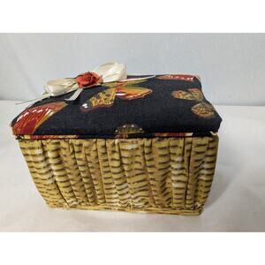 Handmade Mini Fabric Covered Box Storage Jewelry Keepsake Butterfly